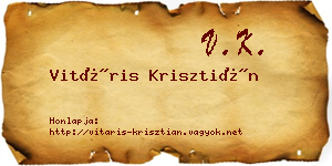 Vitáris Krisztián névjegykártya